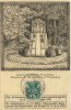 Kresba pomníku na dobové pohlednici vydané u příležitosti kongresu esperantistů v roce 1921 v Praze.