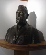 Busta Františka Křižíka v expozici Muzea Františka Křižíka v Plánici 