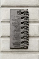 Pamětní deska připomínající ruskou okupaci po roce 1968 na radnici v Klatovech