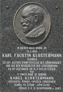 Pamětní deska Karla Klostermanna v Haag am Hausruck (Rakousko)